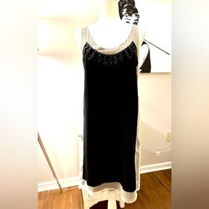 The Letter 100% Silk Black and Grey Dress Size Small